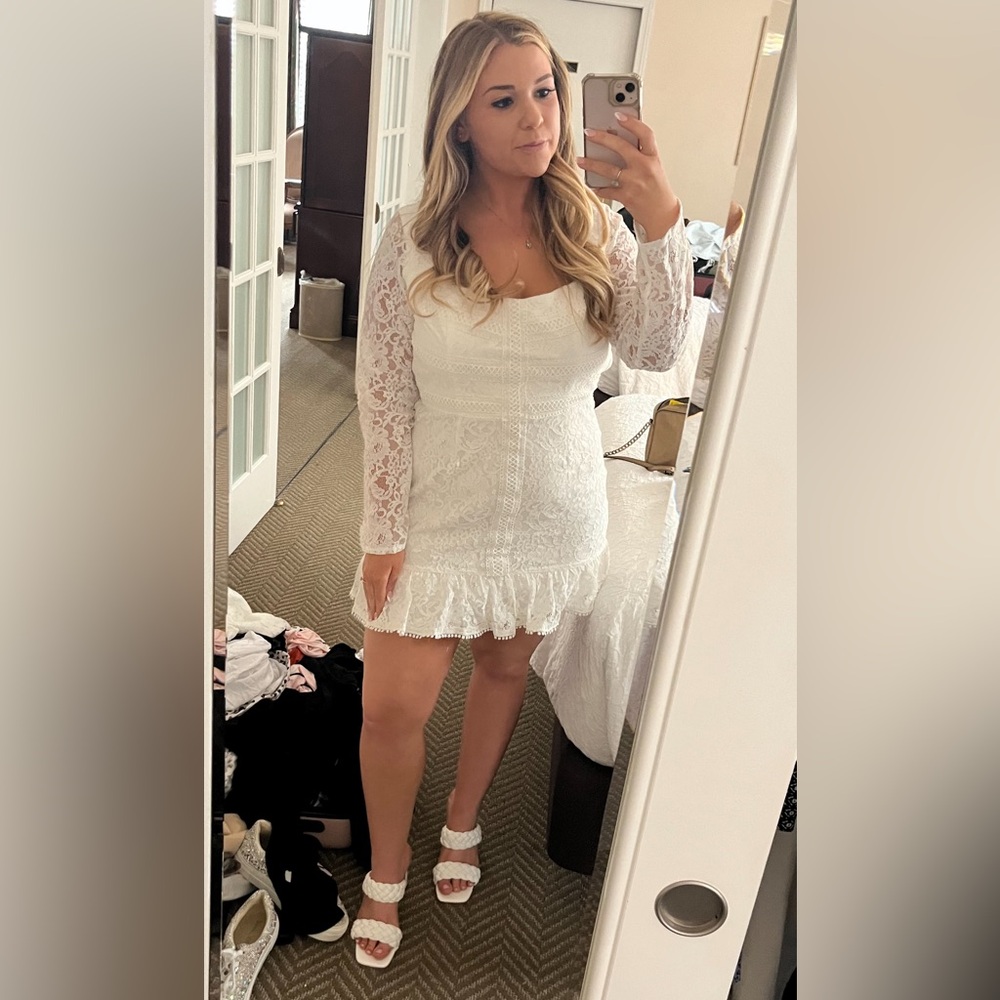 Lulus white lace dress size XL